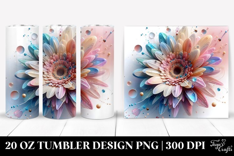Abstract Pastel Gerbera Art 20 Oz Tumbler example image 1