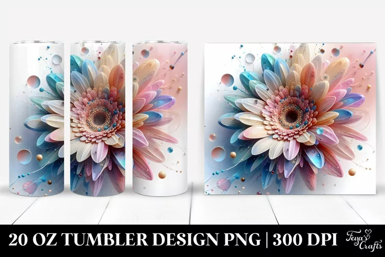 Abstract Pastel Gerbera Art 20 Oz Tumbler