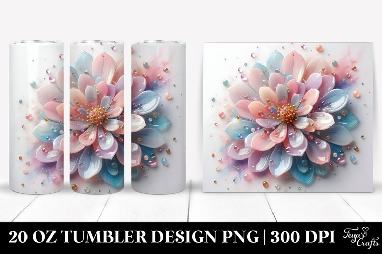 Abstract Pastel Zinnia Art 20 Oz Tumbler example image 1