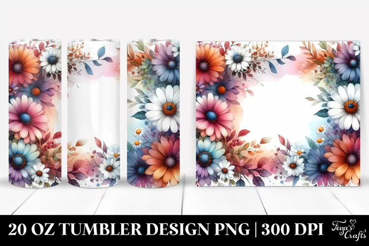 Colorful Daisy Horizontal Frame | 20 Oz Tumbler