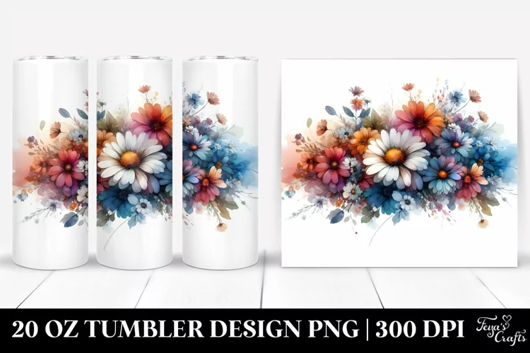 Colorful Daisy Horizontal Frame | 20 Oz Tumbler