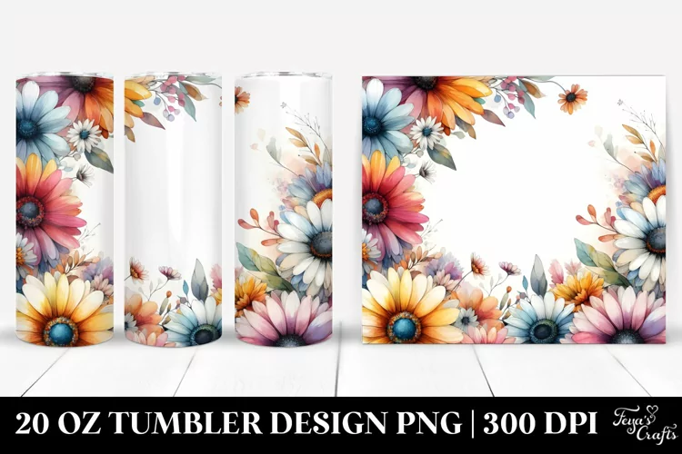Colorful Daisy Horizontal Frame | 20 Oz Tumbler