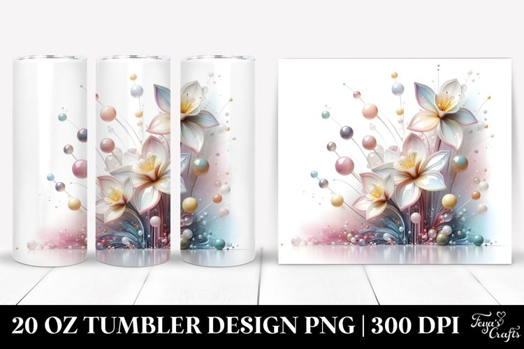 Abstract Pastel Narcissus Art 20 Oz Tumbler example image 1