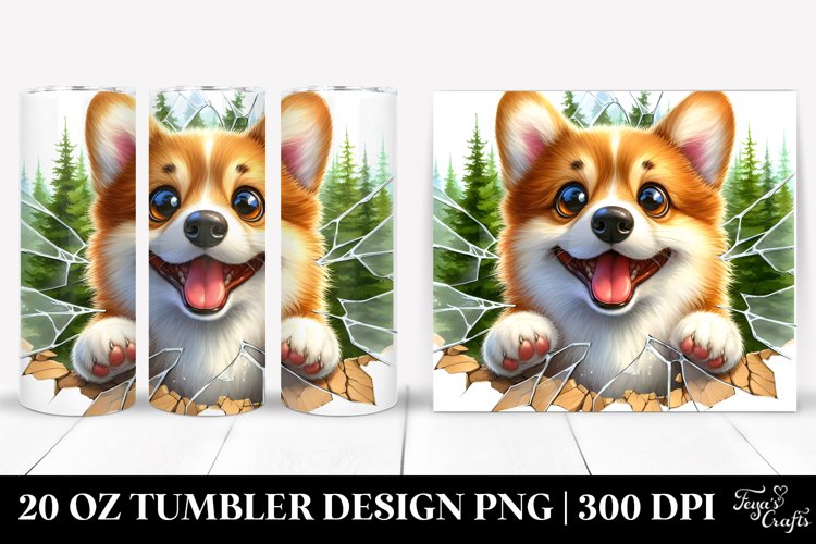 Cute Crazy Looking Pembroke Welsh Corgi | 20 Oz Tumbler example image 1