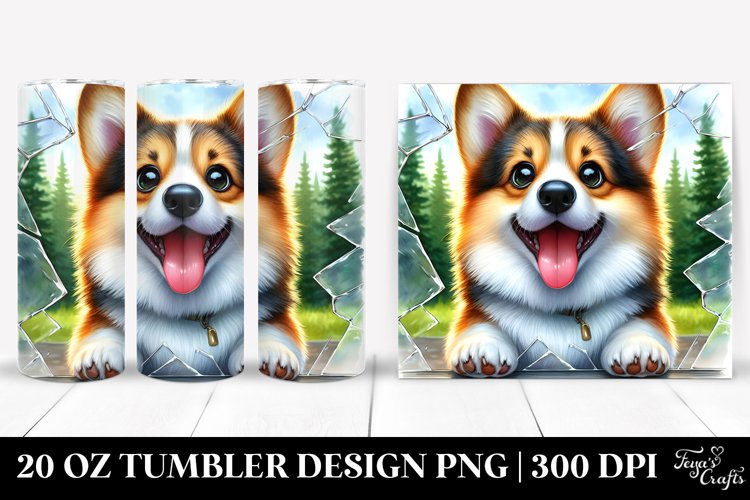 Crazy Pembroke Welsh Corgi Forest | 20 Oz Tumbler example image 1