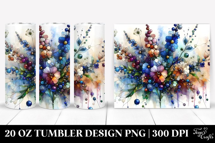 Colorful Small Stained Delphinium | 20 oz Tumbler