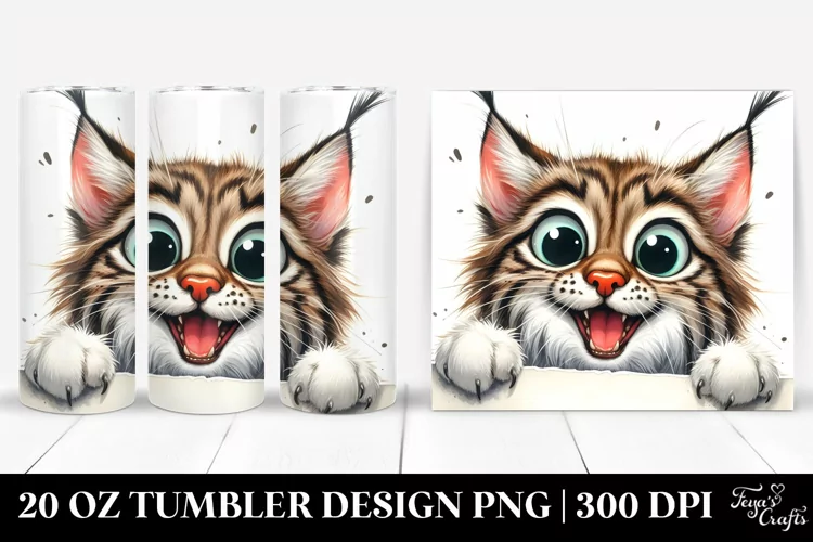 Colorful Watercolor Funny Lynx | 20 Oz Tumbler