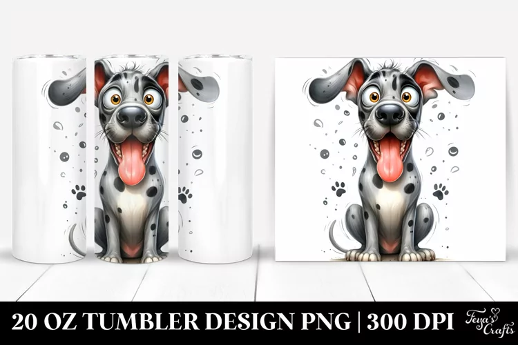 Colorful Watercolor Funny Great Dane | 20 Oz Tumbler