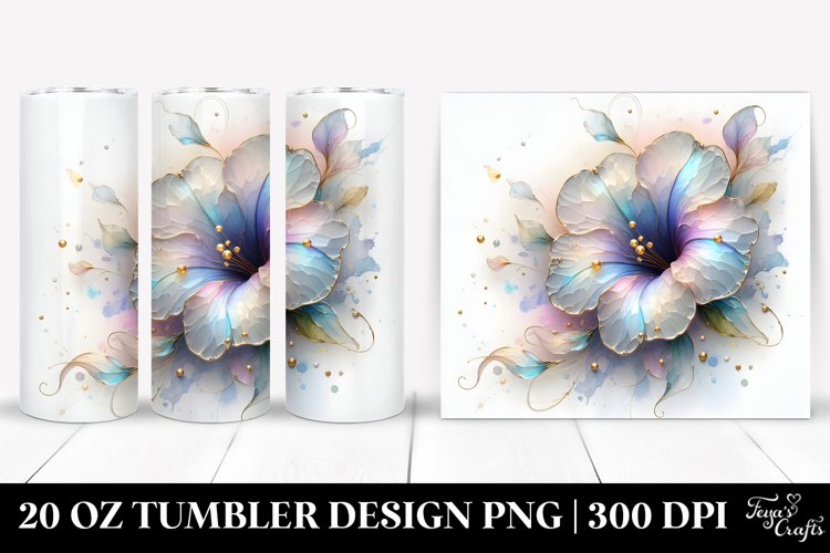 Abstract Pastel Petunia Art 20 Oz Tumbler example image 1