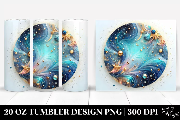 Colorful Glittery Blue Tumbler | 20 Oz Tumbler
