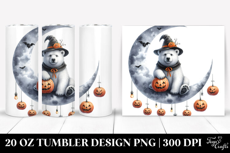 Halloween Polar Bear Sitting 20 Oz Tumbler example image 1