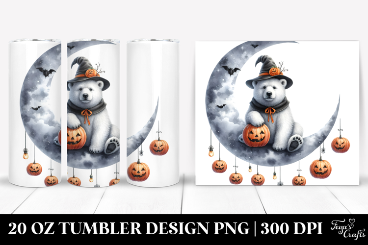 Halloween Polar Bear Sitting 20 Oz Tumbler
