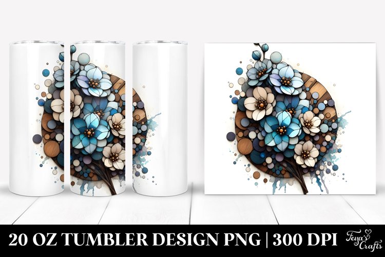 Abstract Stained Delphinium | 20 oz Tumbler example image 1