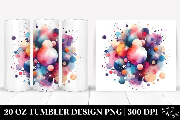 Colorful Watercolor Particles | 20 Oz Tumbler