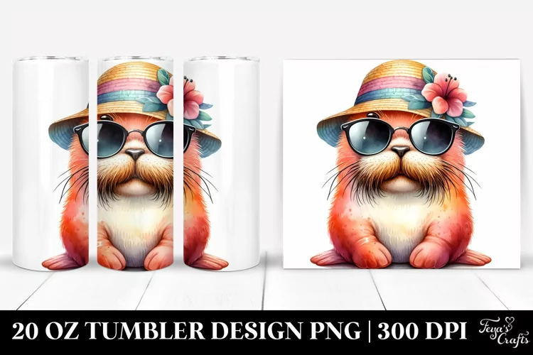 Cute Baby Walrus Sunglasses | 20 oz Tumbler