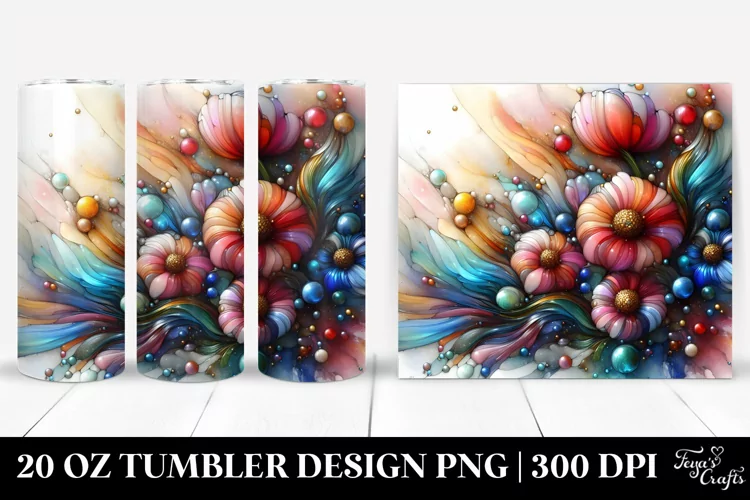 Colorful Stained Anemone Tumbler | 20 Oz Tumbler