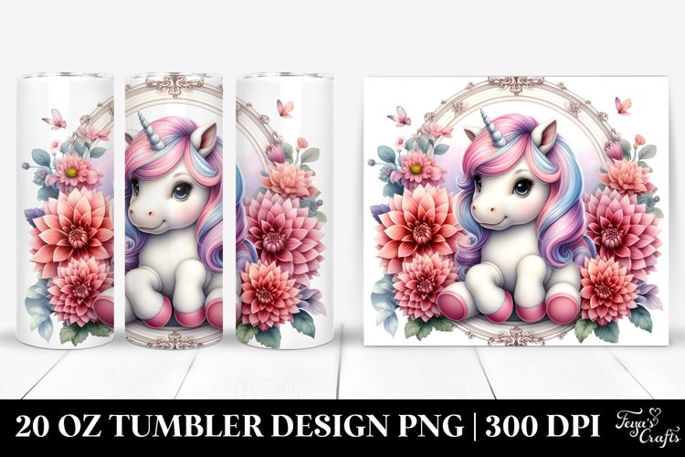 Cute Unicorn Dahlia Tumbler