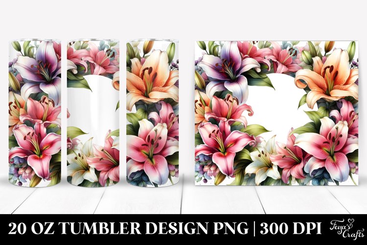 Lily Glossy Petals Horizontal Frame 20 Oz Tumbler example image 1