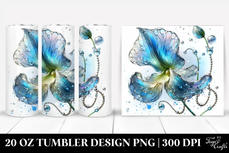 -like Sweet Pea Abstract Tumbler | 20 oz Tumbler