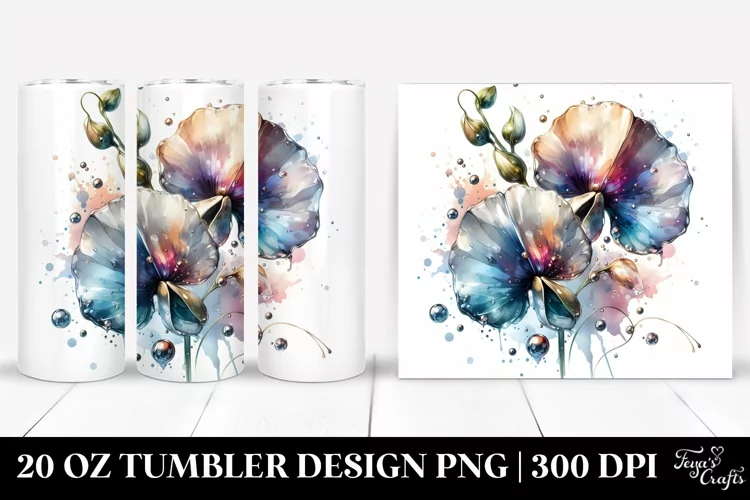 -like Sweet Pea Abstract Tumbler | 20 oz Tumbler