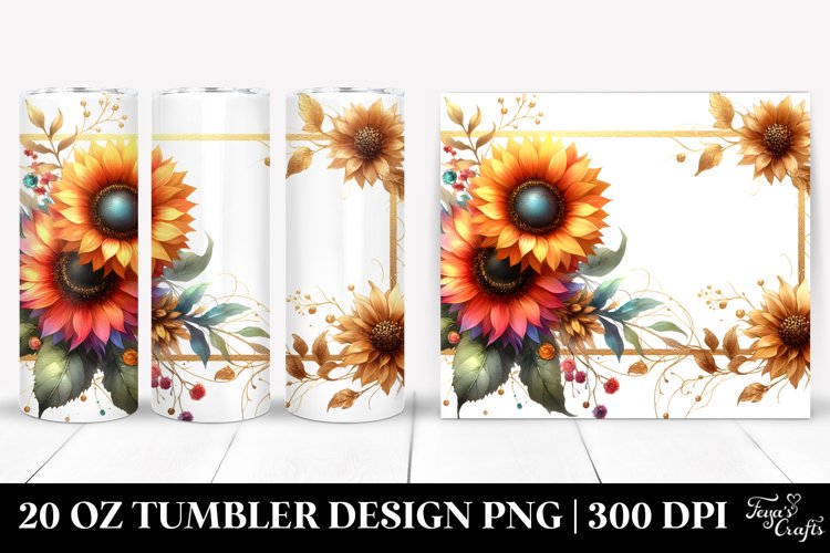 Vibrant Small Sunflower Horizontal Frame | 20 oz Tumbler