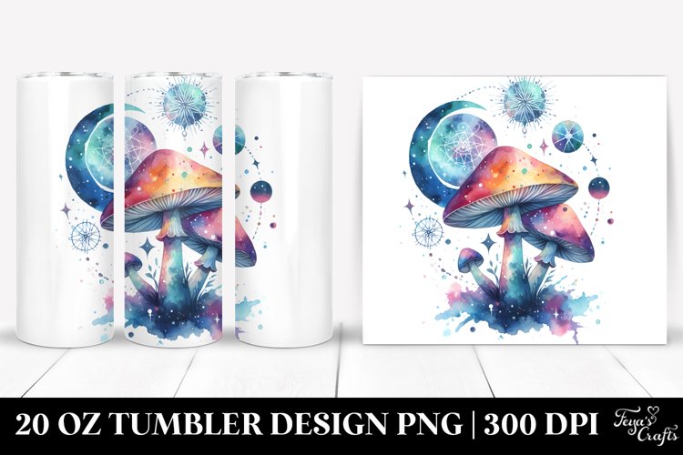 Magical Celestial Astral Mushroom | 20 Oz Tumbler example image 1