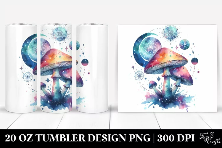 Magical Celestial Astral Mushroom | 20 Oz Tumbler