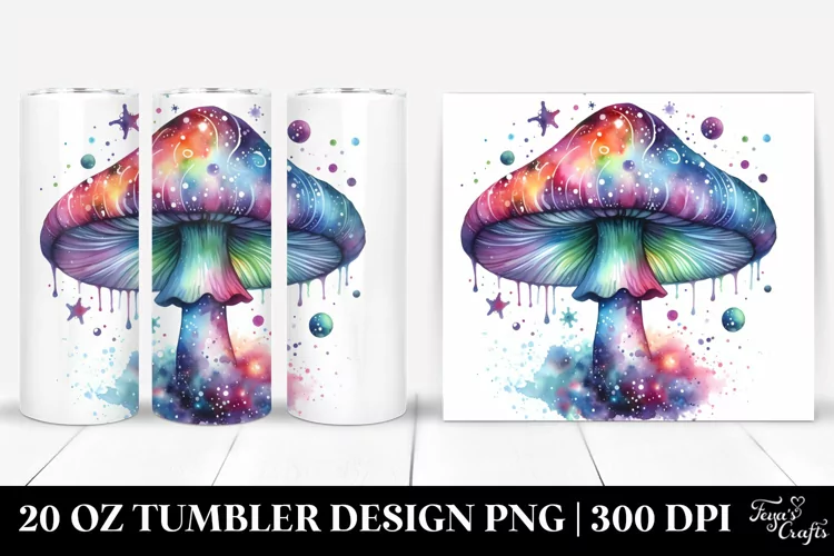 Magical Celestial Astral Mushroom | 20 Oz Tumbler