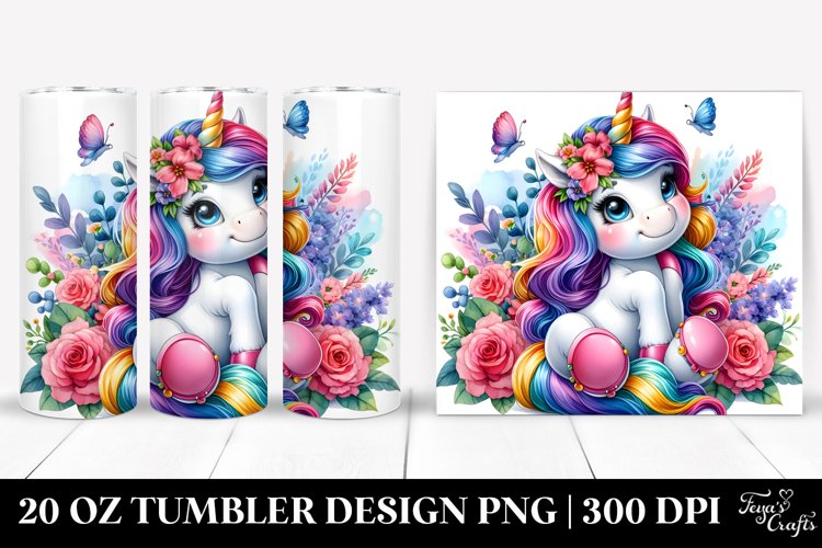 Cute Unicorn Sitting Funny | 20 oz Tumbler
