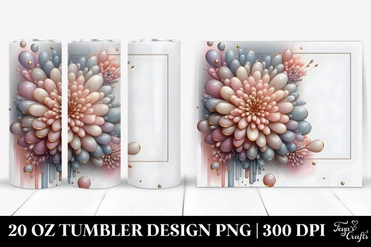 Glossy Chrysanthemum 20 Oz Tumbler example image 1