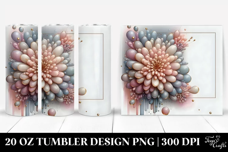 Glossy Chrysanthemum 20 Oz Tumbler