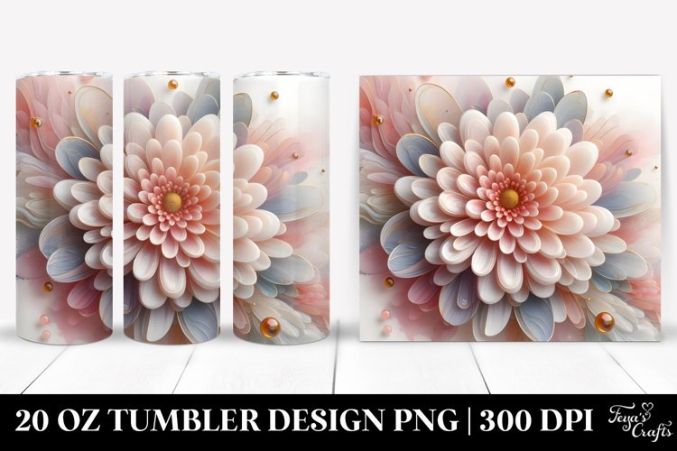 Glossy Chrysanthemum, 20 Oz Tumbler example image 1