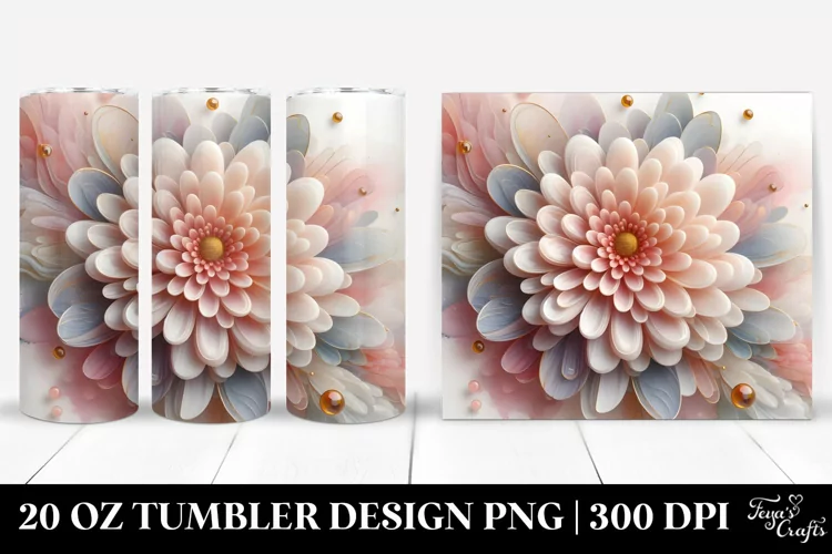 Glossy Chrysanthemum, 20 Oz Tumbler