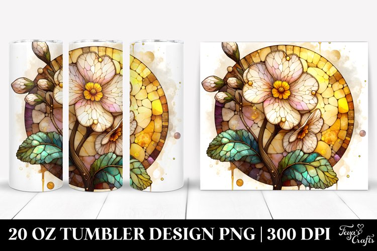 Stained Primrose with Golden Inserts | 20 Oz Tumbler example image 1