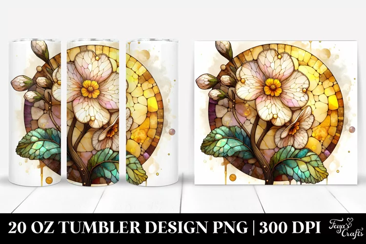 Stained Primrose with Golden Inserts | 20 Oz Tumbler