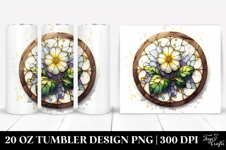 Stained Primrose with Golden Inserts | 20 Oz Tumbler