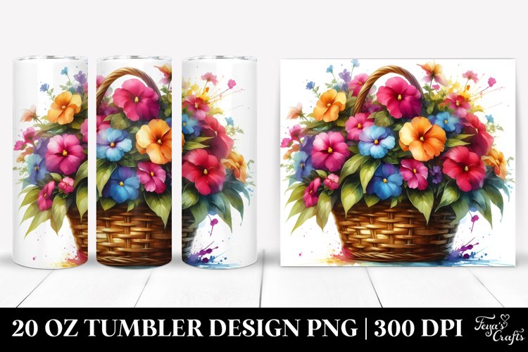 20 Oz Tumbler Sublimation | Vibrant Colorful Watercolor example image 1