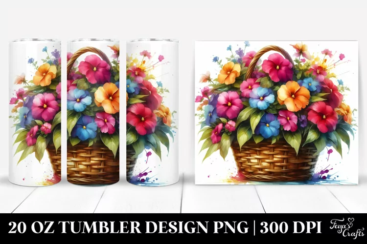 20 Oz Tumbler Sublimation | Vibrant Colorful Watercolor