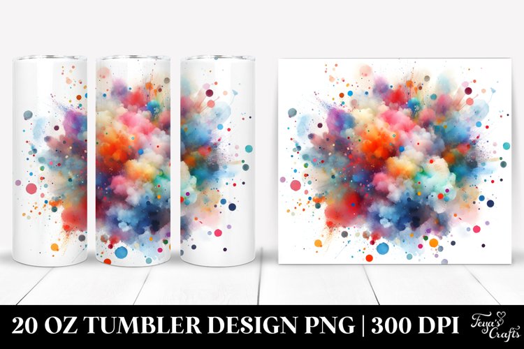 Colorful Watercolor Particles | 20 Oz Tumbler