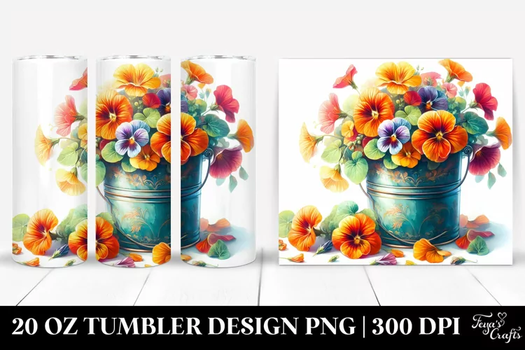 20 Oz Tumbler Sublimation | Vibrant Colorful Watercolor Can