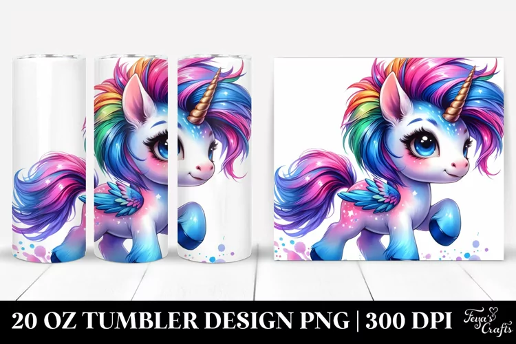 Running Cute Unicorn, Transparent 20 Oz Tumbler