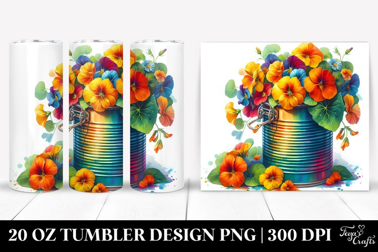 20 Oz Tumbler Sublimation | Vibrant Colorful Watercolor Can example image 1
