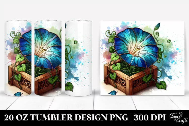 Detailed Wooden Morning Glory | 20 Oz Tumbler