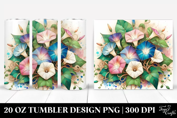 Detailed Wooden Morning Glory | 20 Oz Tumbler