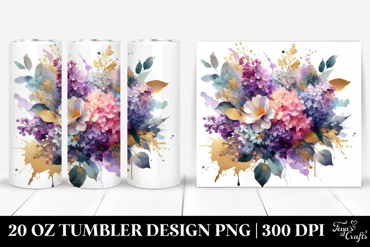 Colorful Abstract Bouquet Gold Foil | 20 Oz Tumbler