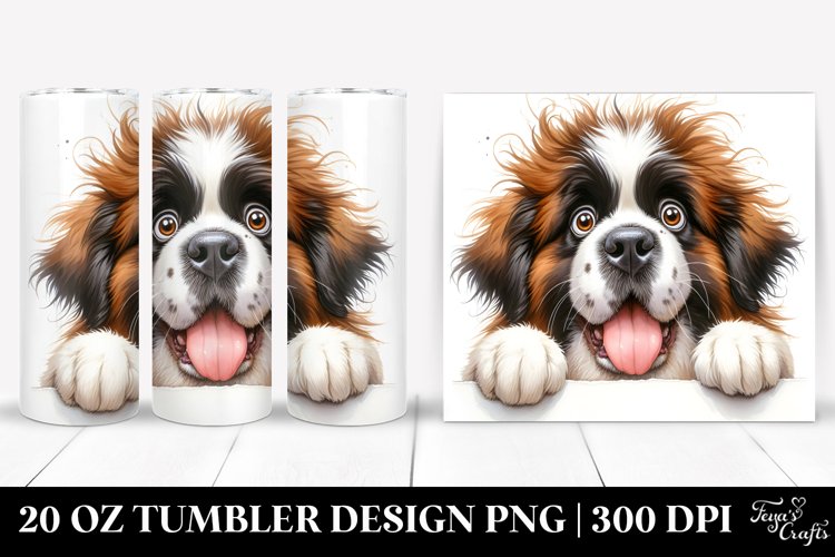 Crazy Saint Bernard | 20 Oz Tumbler example image 1