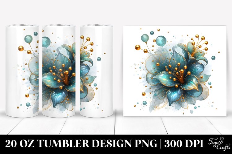 Glossy Lobelia Splash | 20 Oz Tumbler example image 1