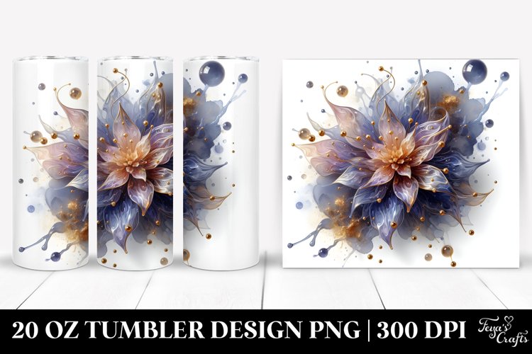Glossy Lobelia Splash | 20 Oz Tumbler example image 1
