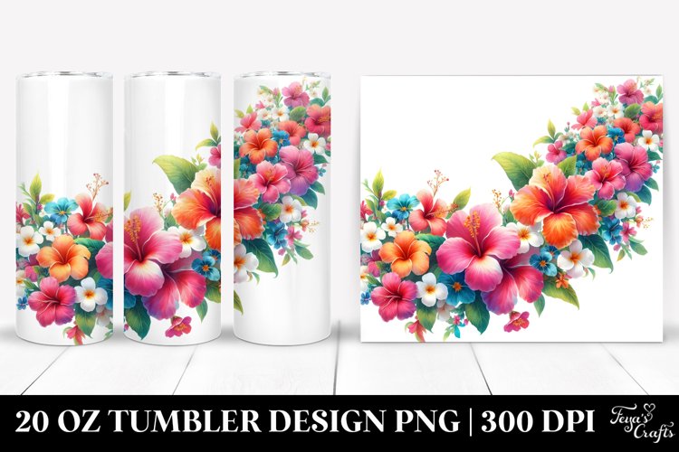 Vibrant Hawayan Flowers | 20 oz Tumbler example image 1