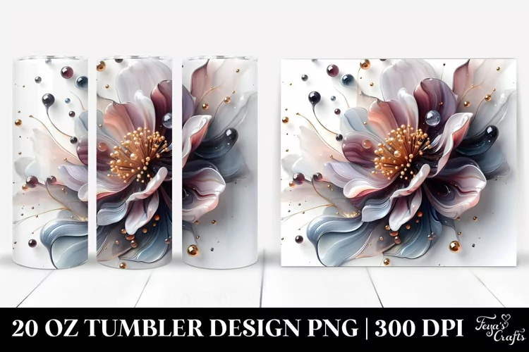 Glossy Anemone Golden Splash Tumbler